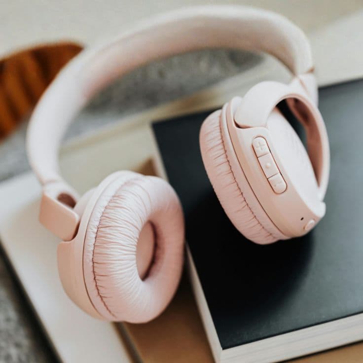 Workspace setup with laptop and coffee