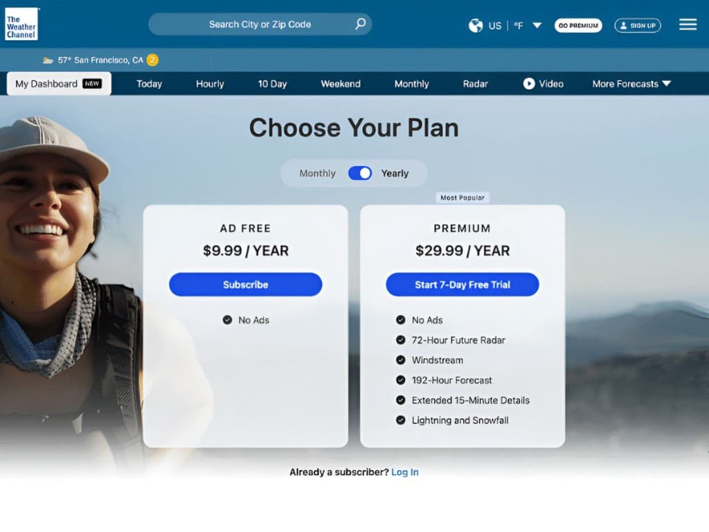 Weather.com Premium Subscriptions screenshot 1